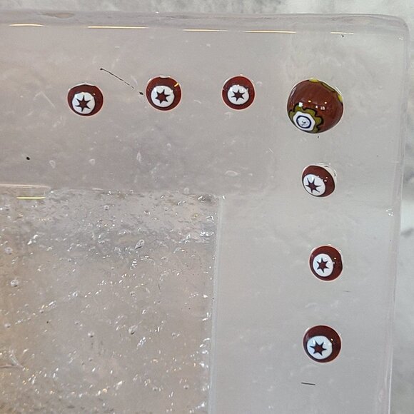 Vintage MCM Murano Italy Art Glass Tray Trinket Dish Orange Clear - Picture 2 of 11